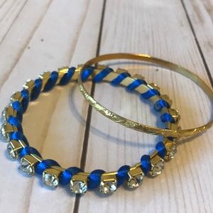 Rhinestone Look Bangle Bracelet set